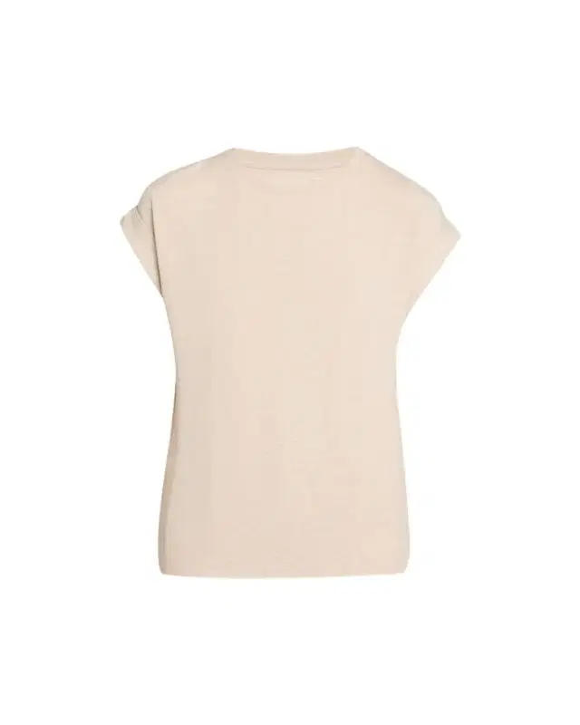 French Terry Rolled-Cuff Short-Sleeve Crewneck Tee