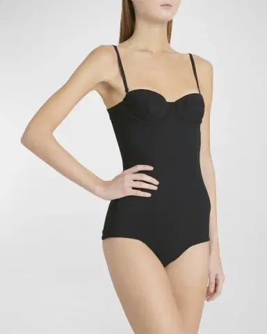 Dolce & Gabbana Solid Balconette One-Piece Swimsuit | Thumbnail 4 Dolce & Gabbana Solid Balconette One-Piece Swimsuit | Thumbnail 4