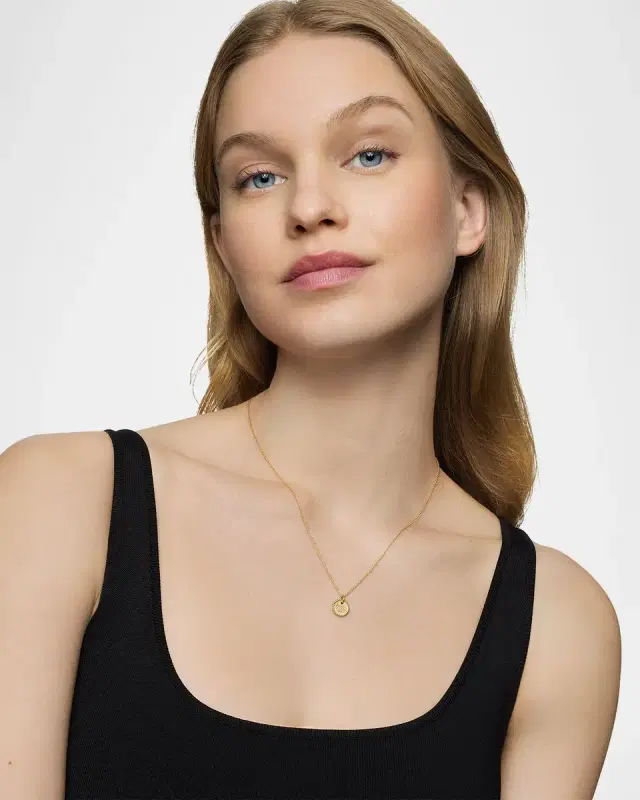 Cable Collectibles Initial Pendant Necklace with Diamonds in 18K Gold