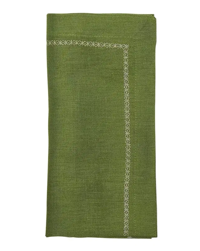 Kim Seybert Classic Spring Green Linen Napkin
