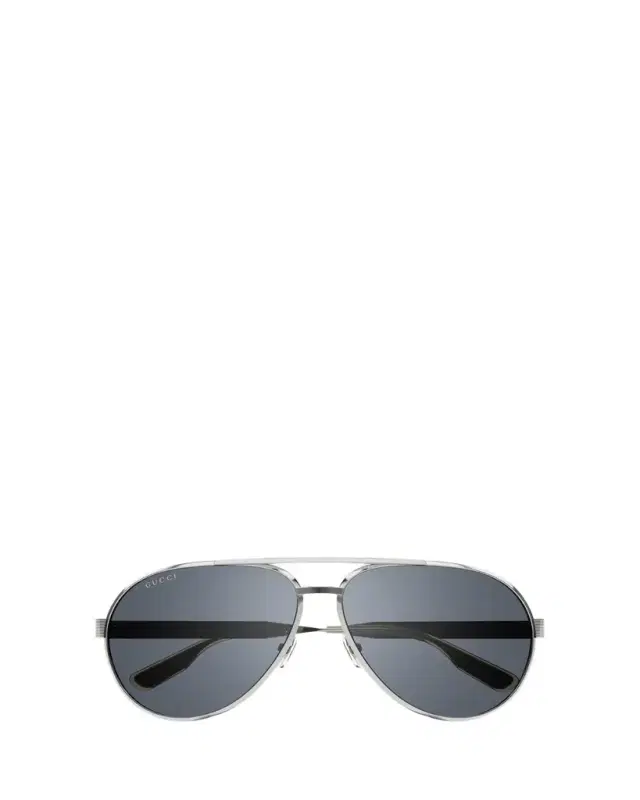 Men's Double-Bridge Metal Aviator Sunglasses