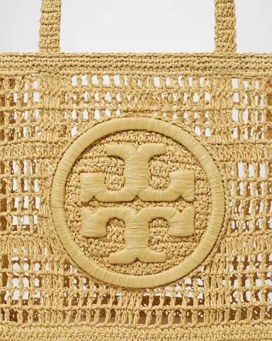 Tory Burch Ella Small Crochet Straw Tote Bag | Thumbnail 2