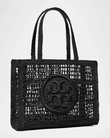 Tory Burch Ella Small Crochet Straw Tote Bag | Thumbnail 8