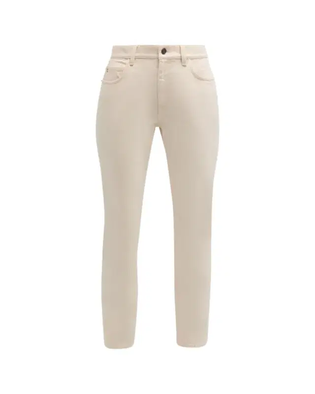 Cropped Straight-Leg Denim Jeans