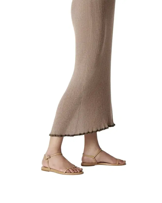 Nettie Nude Leather Ankle-Strap Sandals