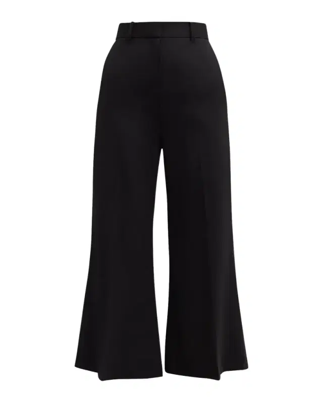 Cropped Wide-Leg Seasonless Wool Trousers
