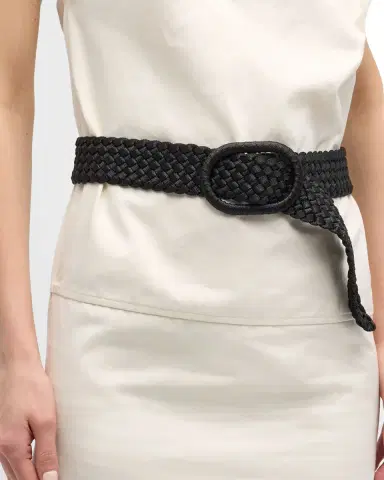 Toteme Wide Braided Nylon & Leather Belt | Thumbnail 2