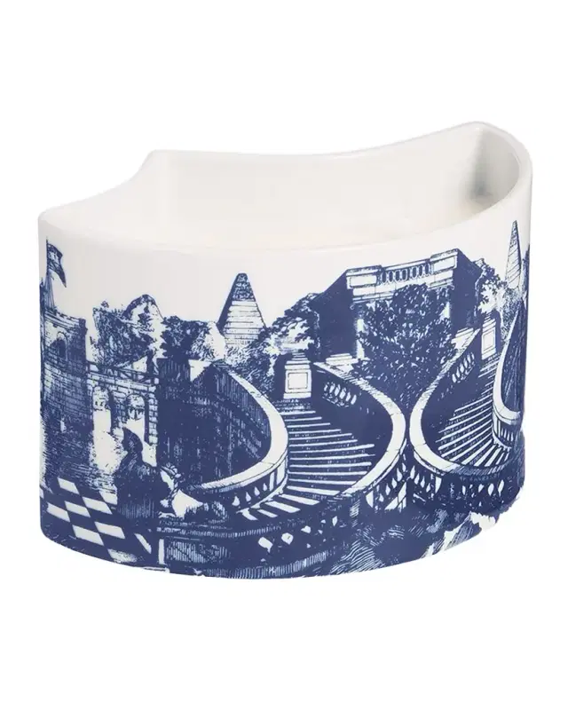 FORNASETTI Scented Nesting Size Candle Blue & White/ Giardino Settecentesco