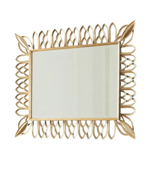Antiqued Brass Rectangle Mirror