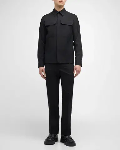 Bottega Veneta Men's Sartorial Grain de Poudre Trousers | Thumbnail 2