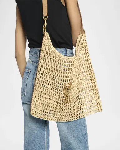 Saint Laurent Oxalis YSL Monogram Shoulder Bag in Raffia with Bronze Hardware | Thumbnail 2 Saint Laurent Oxalis YSL Monogram Shoulder Bag in Raffia with Bronze Hardware | Thumbnail 2