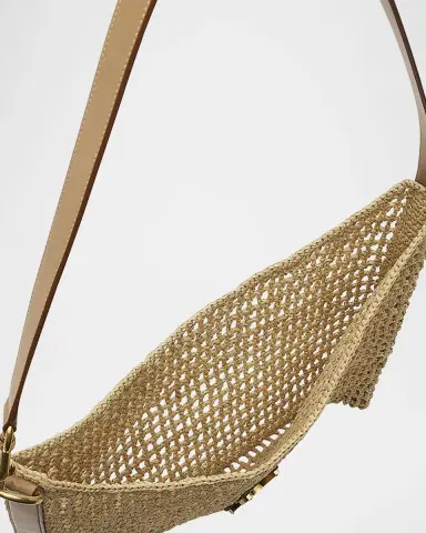 Saint Laurent Oxalis YSL Monogram Shoulder Bag in Raffia with Bronze Hardware | Thumbnail 3 Saint Laurent Oxalis YSL Monogram Shoulder Bag in Raffia with Bronze Hardware | Thumbnail 3