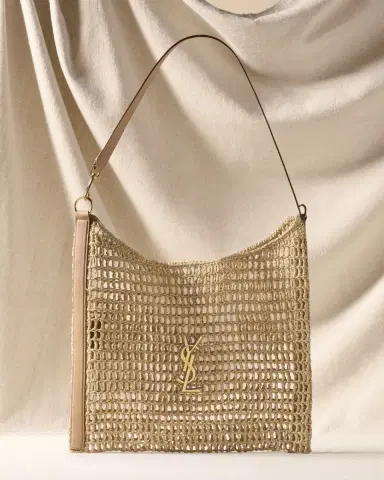 Saint Laurent Oxalis YSL Monogram Shoulder Bag in Raffia with Bronze Hardware | Thumbnail 4 Saint Laurent Oxalis YSL Monogram Shoulder Bag in Raffia with Bronze Hardware | Thumbnail 4