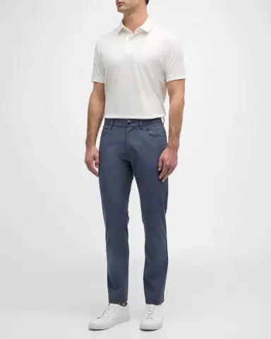 Emporio Armani Men's Solid Jersey-Stretch Polo Shirt | Thumbnail 2 Emporio Armani Men's Solid Jersey-Stretch Polo Shirt | Thumbnail 2