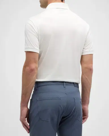 Emporio Armani Men's Solid Jersey-Stretch Polo Shirt | Thumbnail 3 Emporio Armani Men's Solid Jersey-Stretch Polo Shirt | Thumbnail 3
