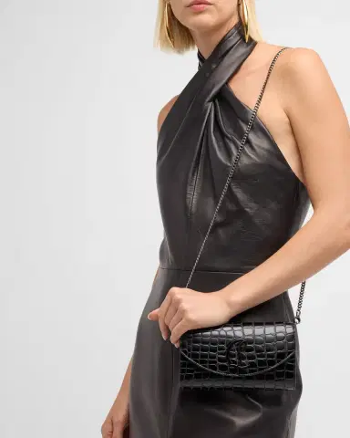 Christian Louboutin Loubi54 Wallet on Chain in Alligator Embossed Leather | Thumbnail 2