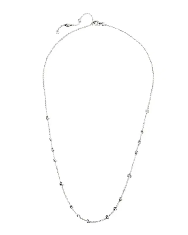 18k White Gold Dazzle By-the-Yard Diamond Necklace, 18"L, 0.76tcw