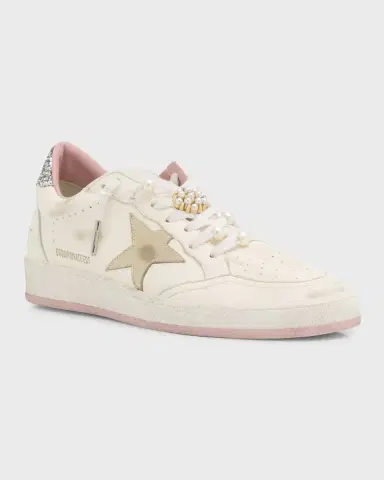 Golden Goose Ball Star Pearly Glitter Low-Top Sneakers | Thumbnail 3