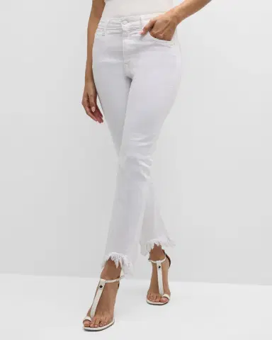 SIMKHAI River High-Rise Straight-Leg Frayed Denim Jeans | Thumbnail 7