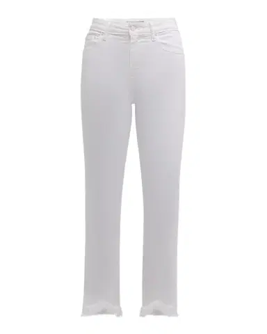 SIMKHAI River High-Rise Straight-Leg Frayed Denim Jeans | Thumbnail 1