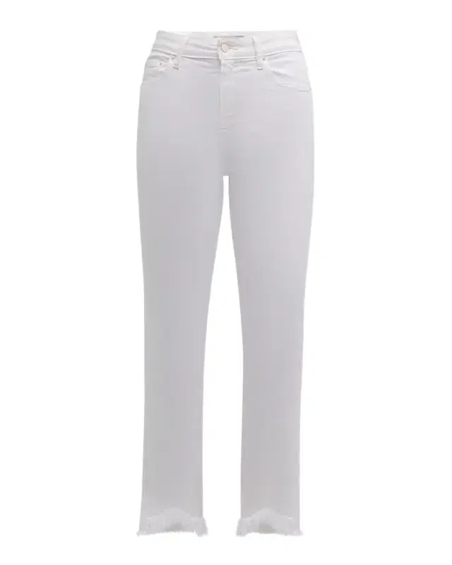 River High-Rise Straight-Leg Frayed Denim Jeans