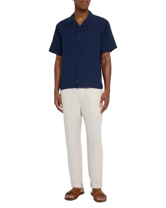 Men's Air Linen Convertible Collar Short-Sleeve Shirt