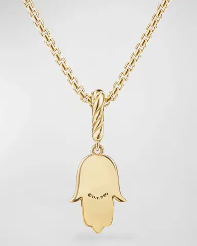 David Yurman Hamsa Pendant with Center Diamond in 18K Gold, 26mm | Thumbnail 3