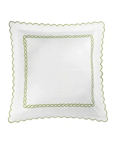 Matouk Classic Chain Scallop Matelasse Euro Sham | Thumbnail 1 Matouk Classic Chain Scallop Matelasse Euro Sham | Thumbnail 1