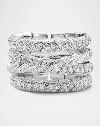 David Yurman Paveflex Four Row Ring with Diamonds in 18K Gold | Thumbnail 2