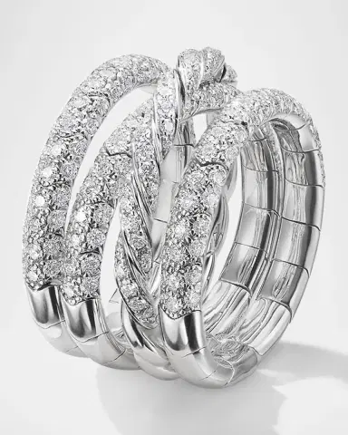 David Yurman Paveflex Four Row Ring with Diamonds in 18K Gold | Thumbnail 3