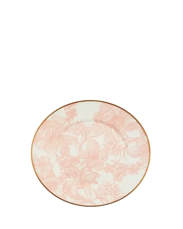 MacKenzie-Childs Rosy English Garden Enamel Salad/Dessert Plate