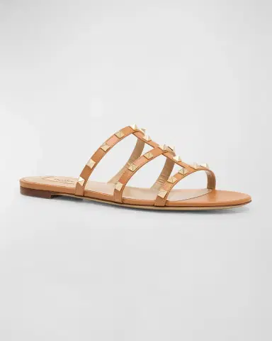 Valentino Garavani Rockstud Caged Flat Slide Sandals | Thumbnail 2 Valentino Garavani Rockstud Caged Flat Slide Sandals | Thumbnail 2