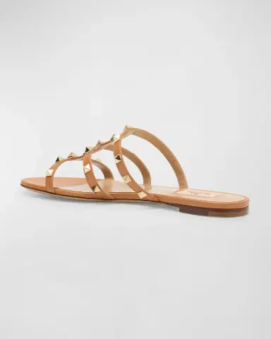 Valentino Garavani Rockstud Caged Flat Slide Sandals | Thumbnail 3 Valentino Garavani Rockstud Caged Flat Slide Sandals | Thumbnail 3