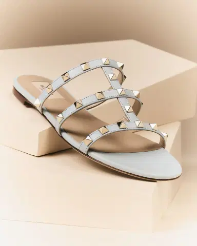 Valentino Garavani Rockstud Caged Flat Slide Sandals | Thumbnail 4 Valentino Garavani Rockstud Caged Flat Slide Sandals | Thumbnail 4