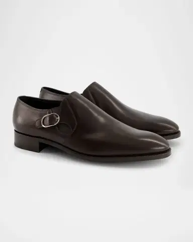 John Lobb Men's Moorfield Leather Monk Strap Loafers | Thumbnail 2