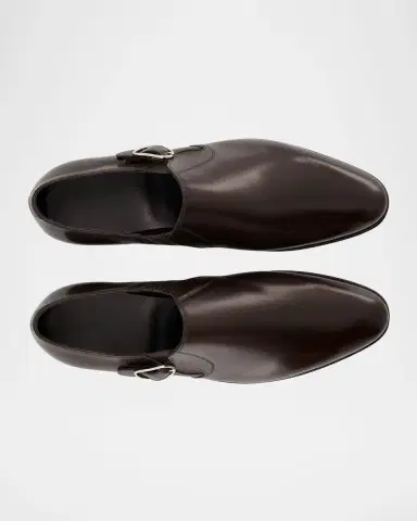 John Lobb Men's Moorfield Leather Monk Strap Loafers | Thumbnail 3