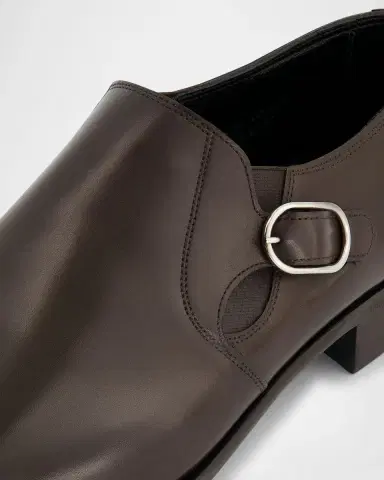 John Lobb Men's Moorfield Leather Monk Strap Loafers | Thumbnail 4
