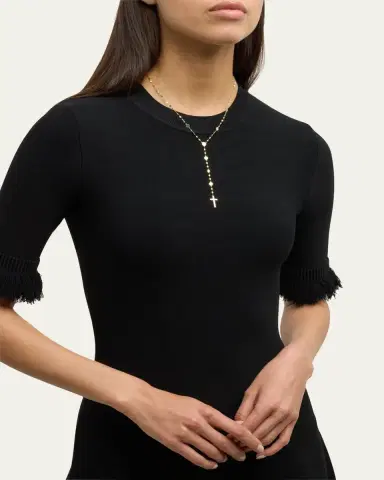 Lana 14K Yellow Gold Disc Chain Lariat Crossary Necklace, 18" | Thumbnail 5