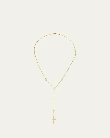 Lana 14K Yellow Gold Disc Chain Lariat Crossary Necklace, 18" | Thumbnail 1