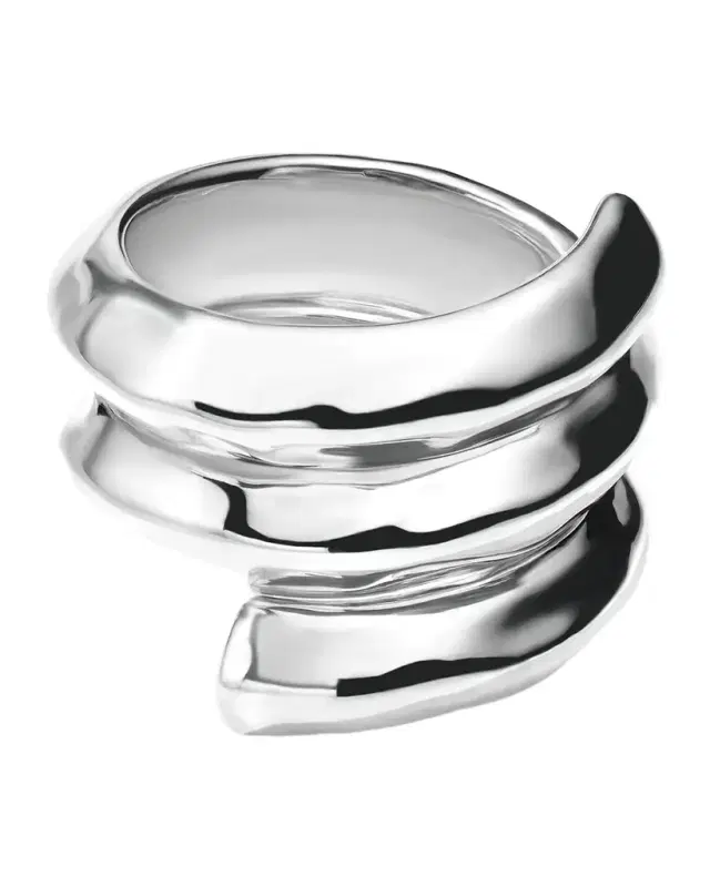 925 E. F. Classico Organic Surface Triple Wrap Knife-Edge Ring, Size