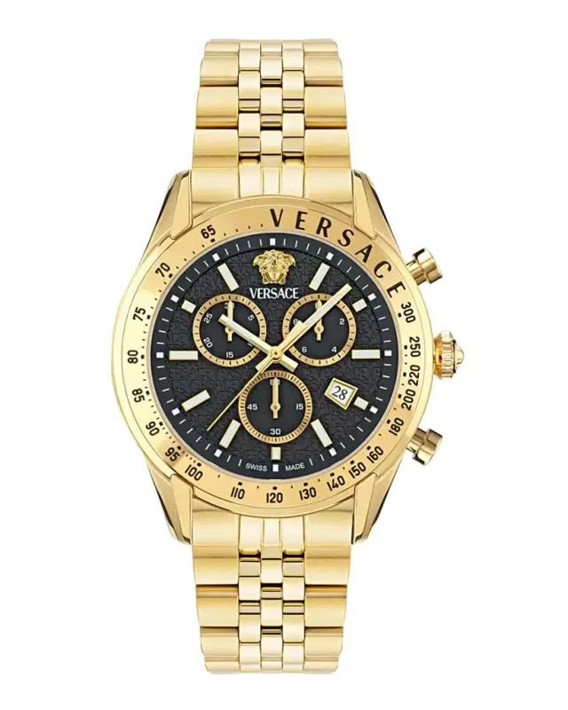 Versace Chrono Master IP Yellow Gold Bracelet Watch, 44mm