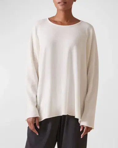 Eskandar Raw-Edged Cashmere Top | Thumbnail 2 Eskandar Raw-Edged Cashmere Top | Thumbnail 2