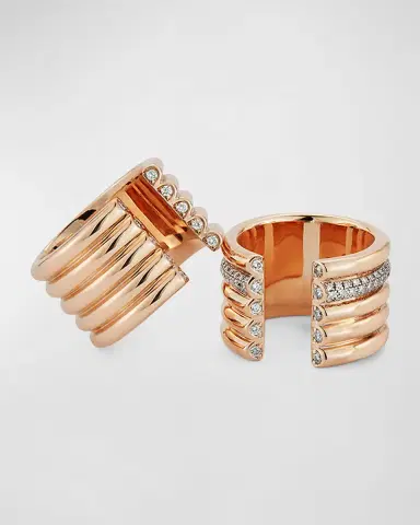 Walters Faith Thoby Rose Gold 5-Row Tubular Open Ring with Diamonds | Thumbnail 3