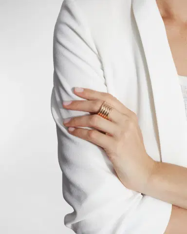 Walters Faith Thoby Rose Gold 5-Row Tubular Open Ring with Diamonds | Thumbnail 4