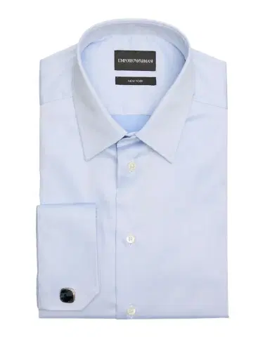 Emporio Armani Men's Cotton-Stretch French Cuff Dress Shirt | Thumbnail 1 Emporio Armani Men's Cotton-Stretch French Cuff Dress Shirt | Thumbnail 1