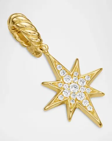 David Yurman North Star Pendant with Diamonds in 18K Gold, 15mm | Thumbnail 2