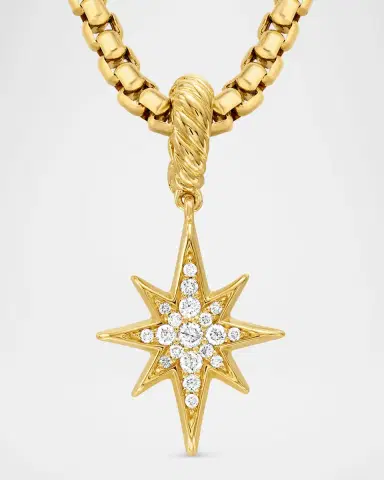 David Yurman North Star Pendant with Diamonds in 18K Gold, 15mm | Thumbnail 3
