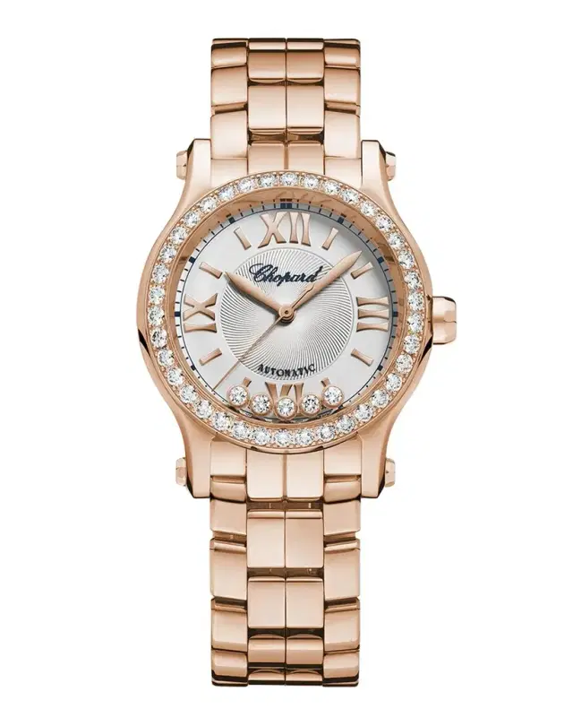 Chopard Happy Sport 18k Rose Gold Diamond Bracelet Watch