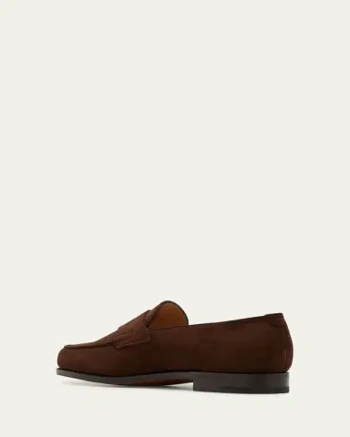 John Lobb Men's Lopez Suede Penny Loafers | Thumbnail 4