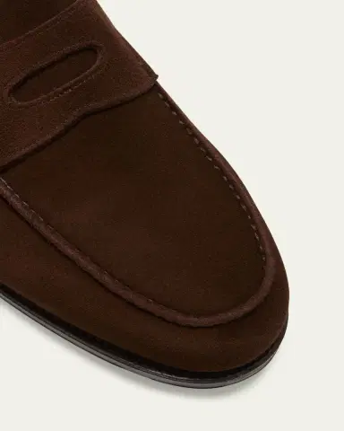 John Lobb Men's Lopez Suede Penny Loafers | Thumbnail 5